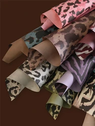 Leopard Print Flower Wrapping Paper For Flowers, Art Aesthetics Kraft Paper Sheets, 10pcs