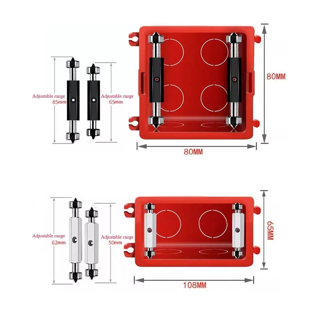 Herramienta de reparación de enchufe de interruptor tipo 86/118, tornillos de Cassette, varilla de soporte, caja de enchufe, reparador montado en la pared con llave, 10 Uds.