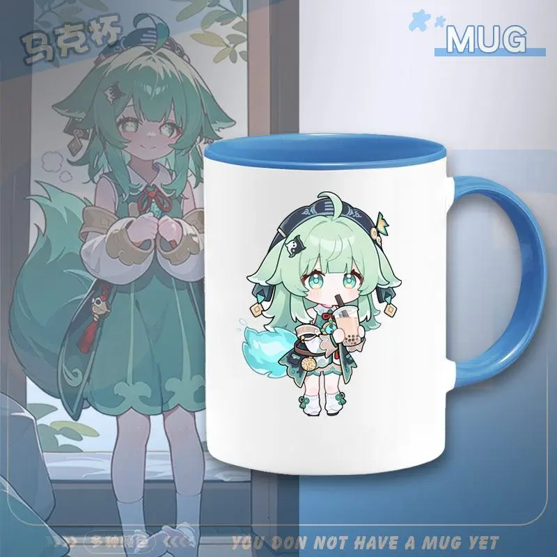 Gioco 2025 Honkai: Star Rail Anime Cos HuoHuo Unisex 350ml Spot Semplice Casual Cartoon Stampato Tazza di Acqua in Ceramica Coperchio di Paglia Dare