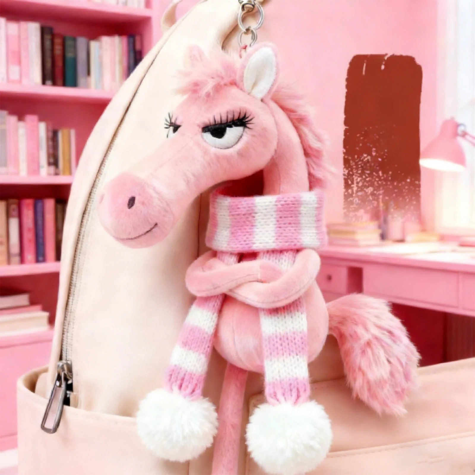 Cute 2026 Horse Plush Keychain Toys Mascot Pendant New Year Good Lucky Gifts Backpack Purse Decoration Keepsake Courage Symbol