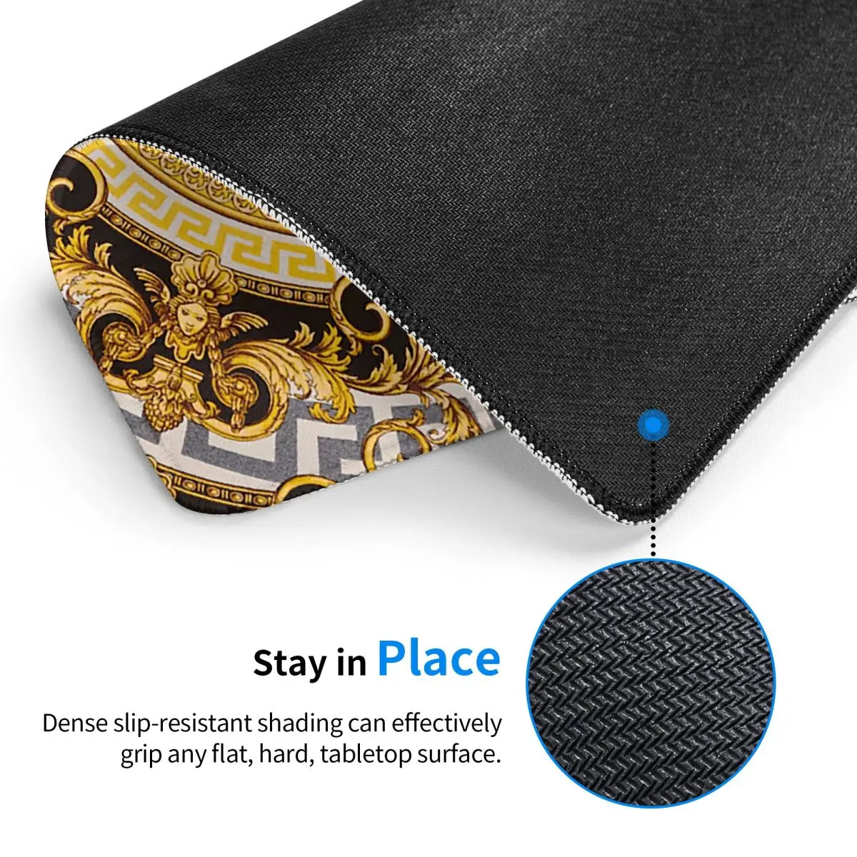 Decorative Golden Medallion Baroque Multi-size Mouse Pad Computer Keyboard Mouse Mat Gamer PC Laptop Desk MatTable Mats