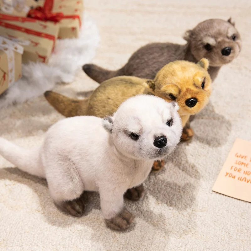 Peluche de Simulation de loutre, mignon et créatif, poupée assise en peluche, Souvenir de Zoo, cadeaux d'anniversaire, vente en gros
