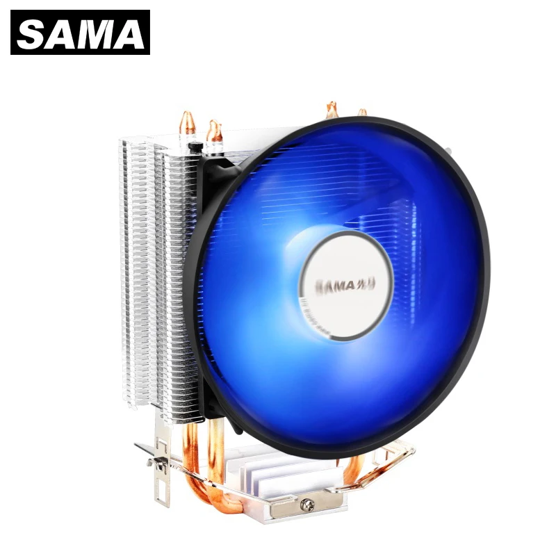 SAMA-enfriador de CPU para PC, 2 tubos de calor, 95W, TDP, radiador silencioso para Intel LGA 1700 2011 1200 1150 X79 X99 E5 AMD AM3 AM4