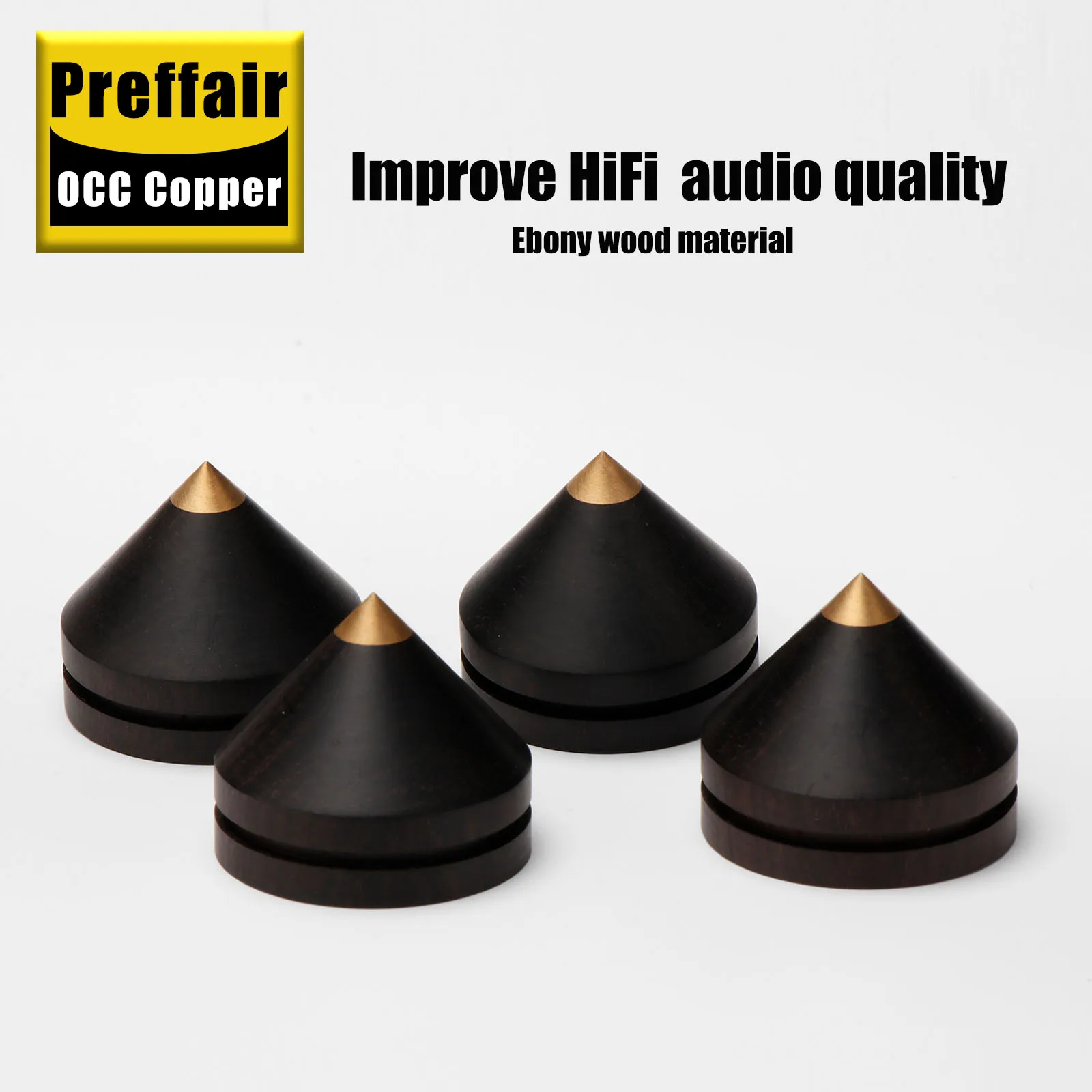 4 Stücke Ebenholz Lautsprecher Spike Pad Lautsprecher Verstärker Stoßfest Ständer Isolation Füße Basis Pad 33mm – Detail 2
