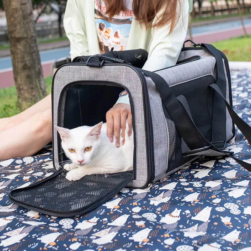 Cat Bag  Foldable Portable  Large-capacity Car-mounted Sterilization Messenger Bag Large Outdoor Pet Bag Breathable