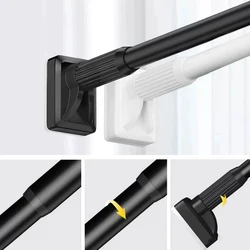 40-75cm Adjustable Telescopic Curtain Pole Multi Purpose Stainless Steel Tension Curtain Rods No-Drill for Balcony Bathroom