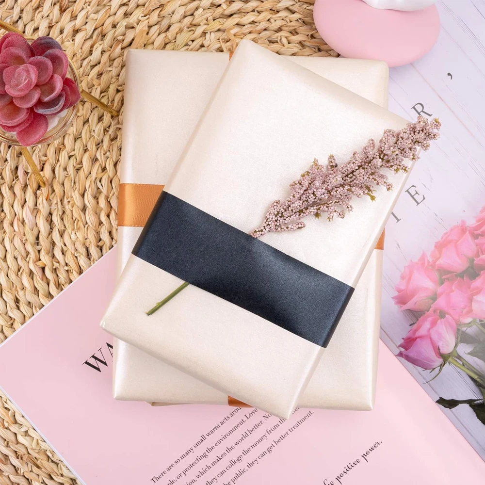 1 لفة ورق تغليف أبيض غير لامع ورق تغليف الهدايا بيرليسسينت حليبي أبيض تغليف ورق تغليف عيد الميلاد ، زينة عيد الميلاد #2