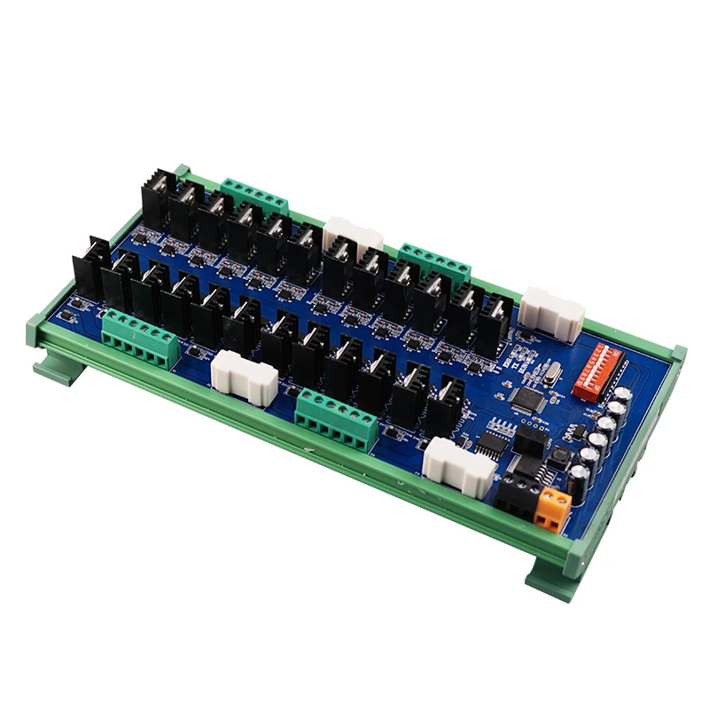 Huaqingjun 24-Channel RS485 Modbus RTU Protocol Communication Expansion DC Transistor Output Board for PLC