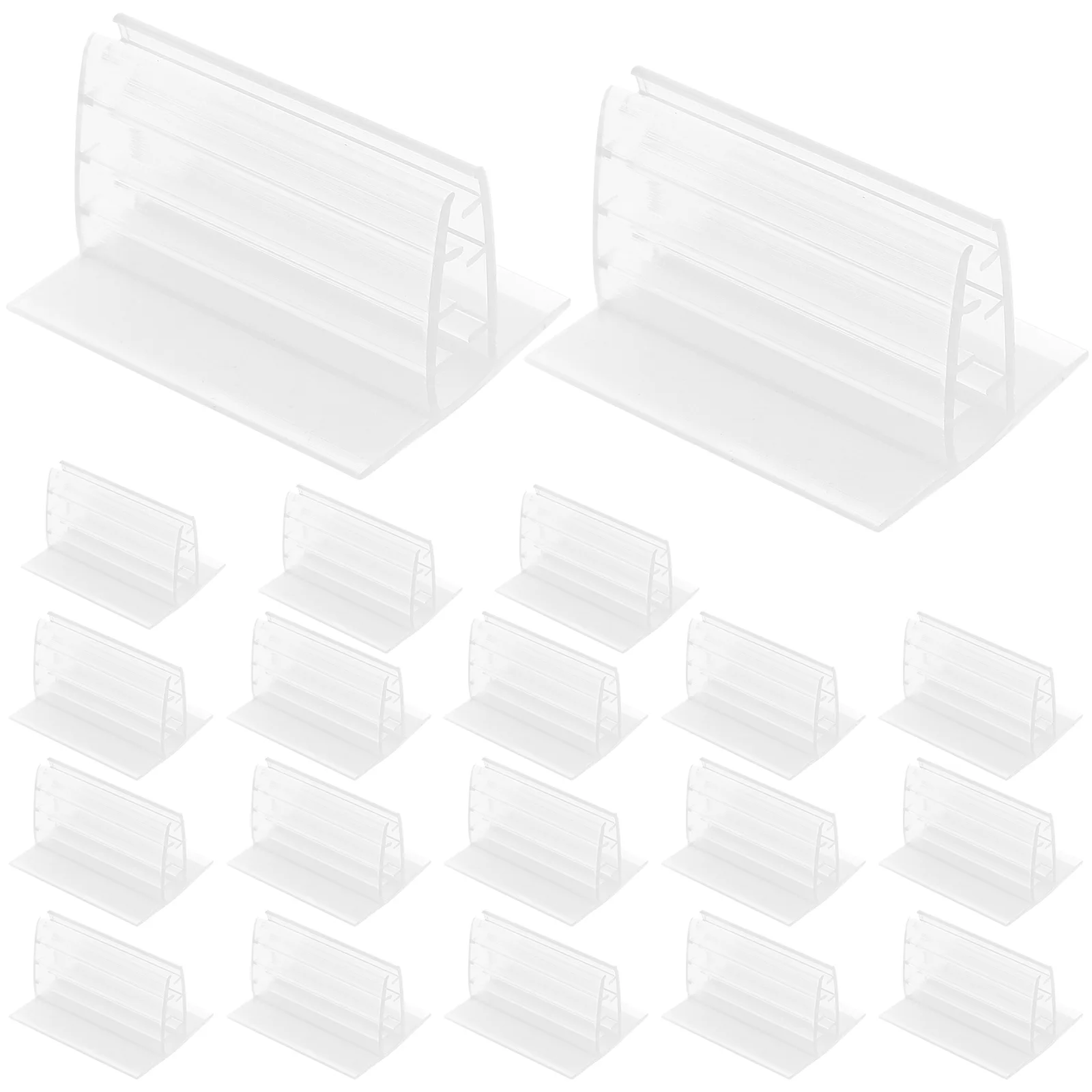 

20pcs PVC Mini Sign Holders 1 97x1 61x1 18inch Self Adhesive Card Photo Name Tag Menu Table Number Place Picture Holders Office