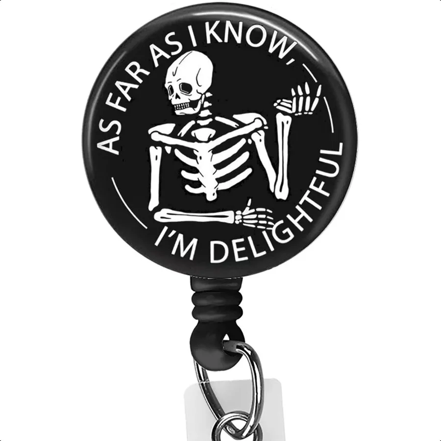 

Badge Reels Retractable Cute Badge Reel with Alligator Clip Funny ID Badge Holder for s Doctors Teachers Office Worker As Far