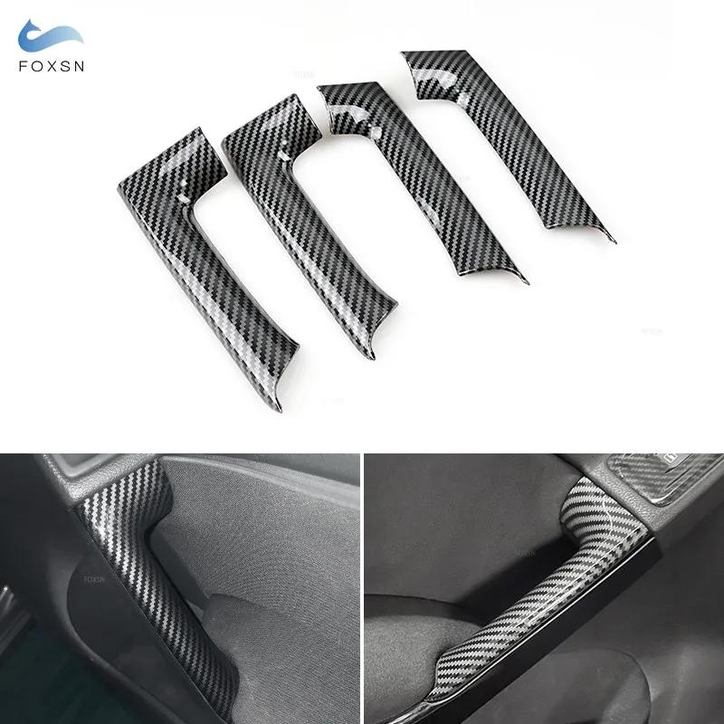 For VW Golf 6 MK6 2010 2011 2012 2013 Car-styling ABS Carbon Fiber Texture Interior Door Armrest Handle Cover Inner Trim