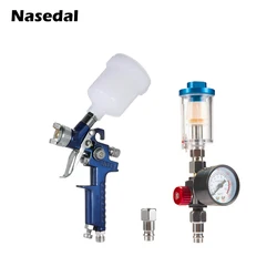 Spary Gun 0.8mm/1.0mm Mini HVLP Spray Gun Paint Airbrush Gravity Feed for Wall Car Painting Nail Cake Decorate Painting