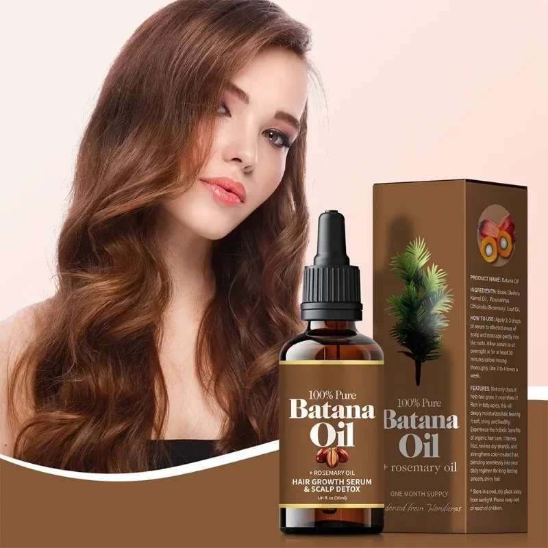 Pure Batana Oil Hair Care Strengthening Oil Rosemary Serum Oils Nourishing Treatment Split Ends Dry Aceite Para El Cabello 30ml