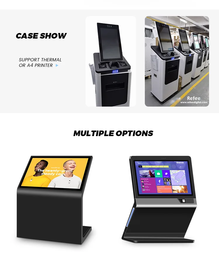 Self Service Order Touch Screen Payment Kiosk Financial Equipment Self Pay Machine QR Barcode Scanner Terminal