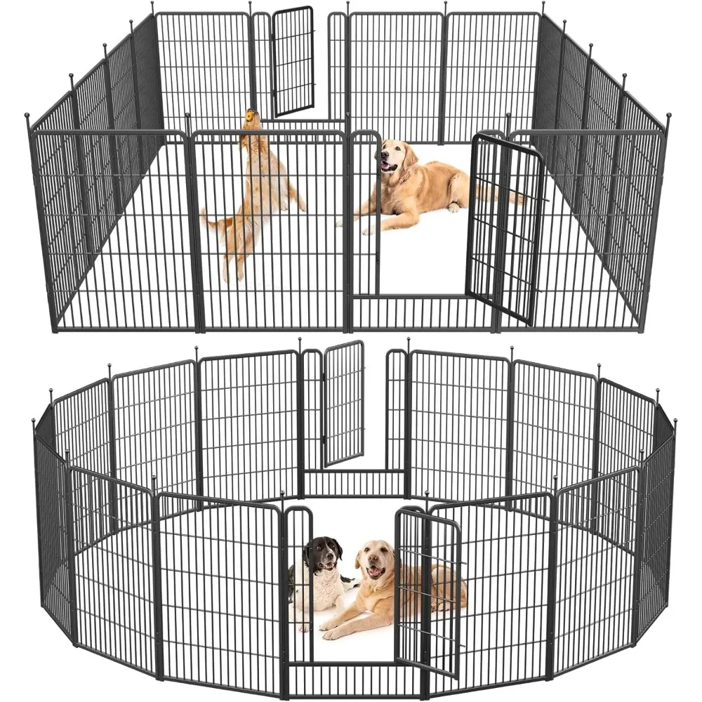 

Musen Dog Playpen Indoor Outdoor, 16 Panels Dog Pen 32" Height Dog Fence Exercise with Doors for Large/Medium/Small Dogs