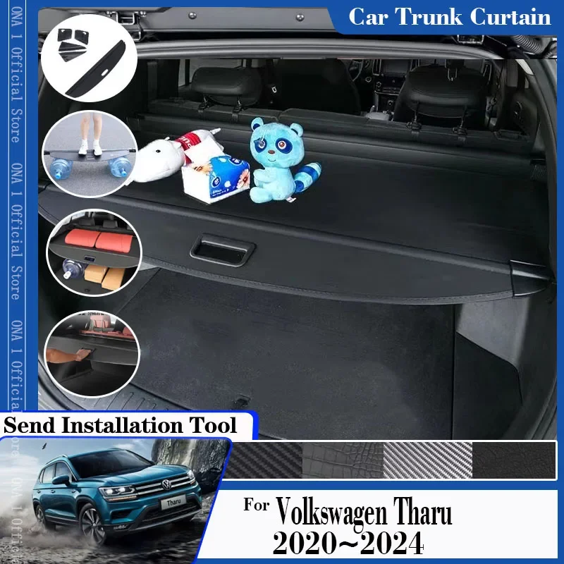 

Car Rear Trunk Curtain Covers For VW Volkswagen Tharu 2020 2021 2022 2023 2024 Trunk Luggage Rack Partition Set Auto Accessories