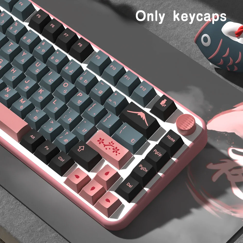 

Night Sakura Keycaps Cherry Profile Dye Sublimation PBT Mechanical Keyboard Keycaps 139/156 Keys Compatible