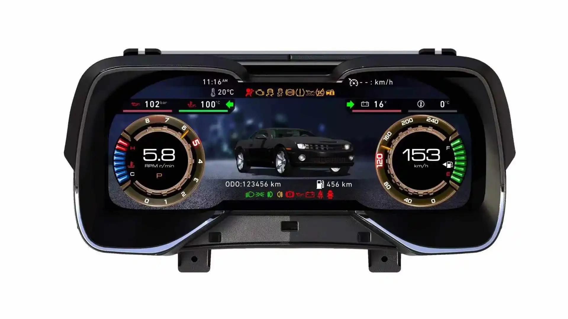 Android Screen LCD Dashboard Digital Instrument Cluster For Chevrolet Camaro 2008-2015