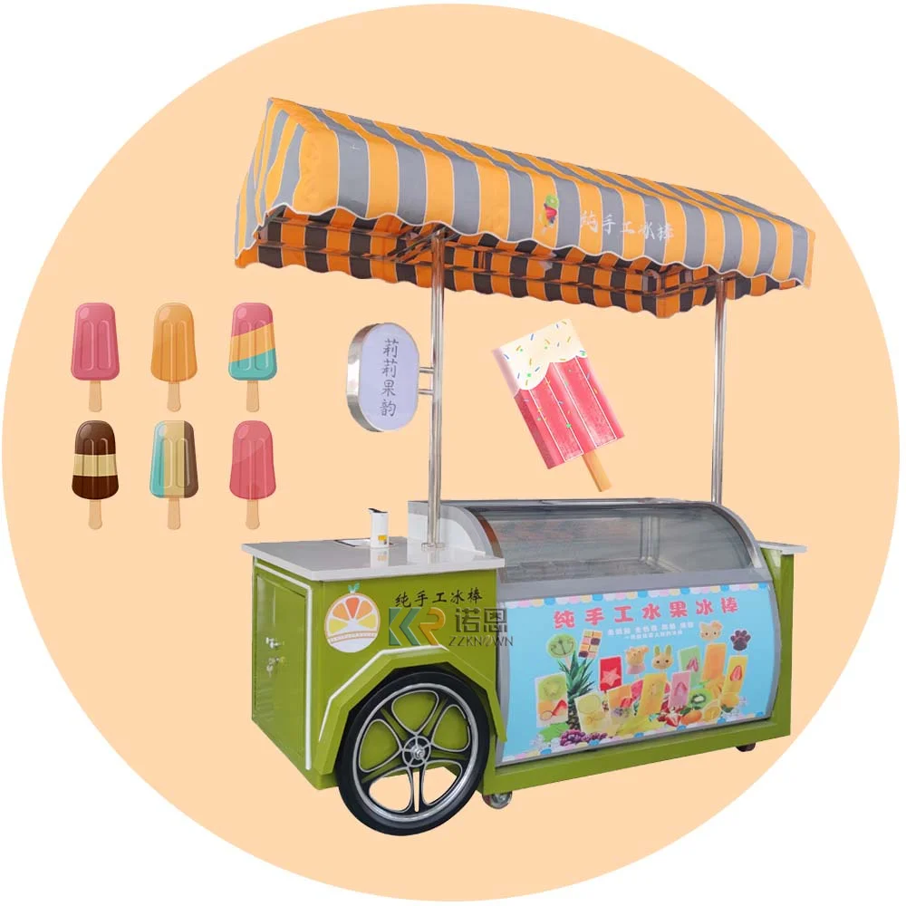 

2026 Small Portable Ice Cream Cart Freezer Ice Cream Display Freezer Europe Popsicle Vending Van for Sale