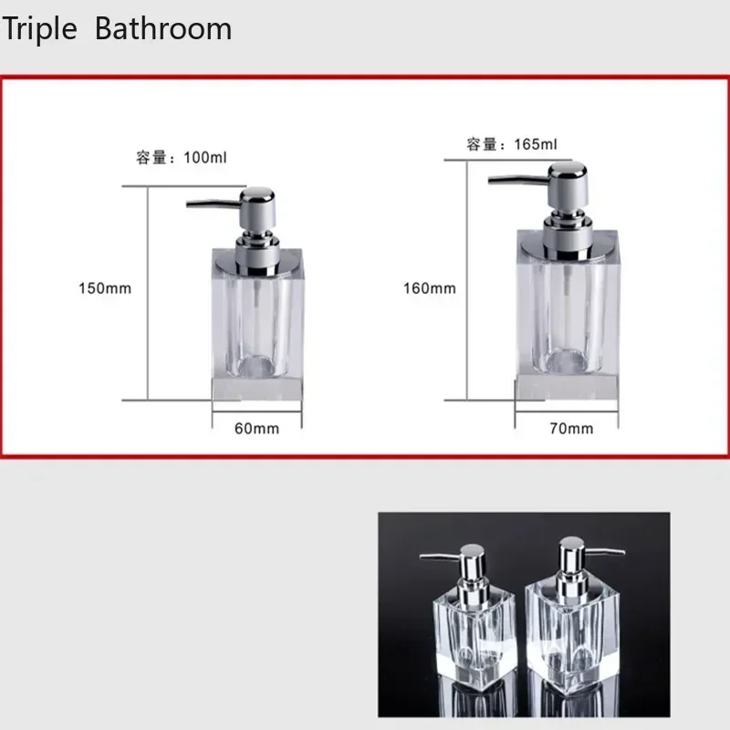 Creative crystal glass hand sanitizer bottle Press soap dispenser Household lotion bottle Split bottle Bathroom accessories