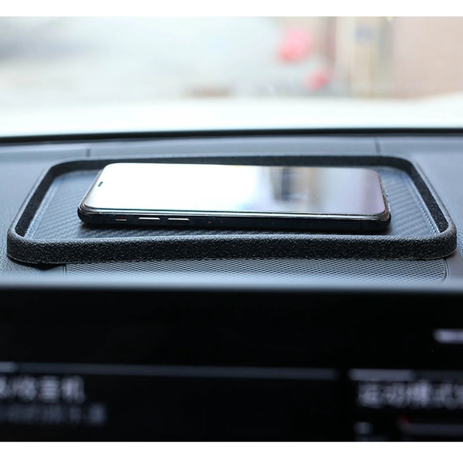 1PC Silicone Anti Slip Dashboard Mat with Phone Holder Tray Universal Car Dash Pad for Cell Phones Keys Coins Sunglasses Heat