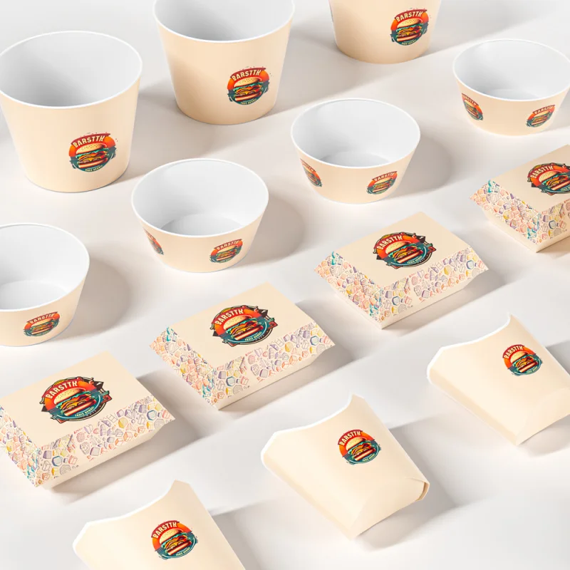 custom.LOKYO Take Out Disposable French Fries Burger Pizza Boxes Food Grade Fast Food Packaging Set Series