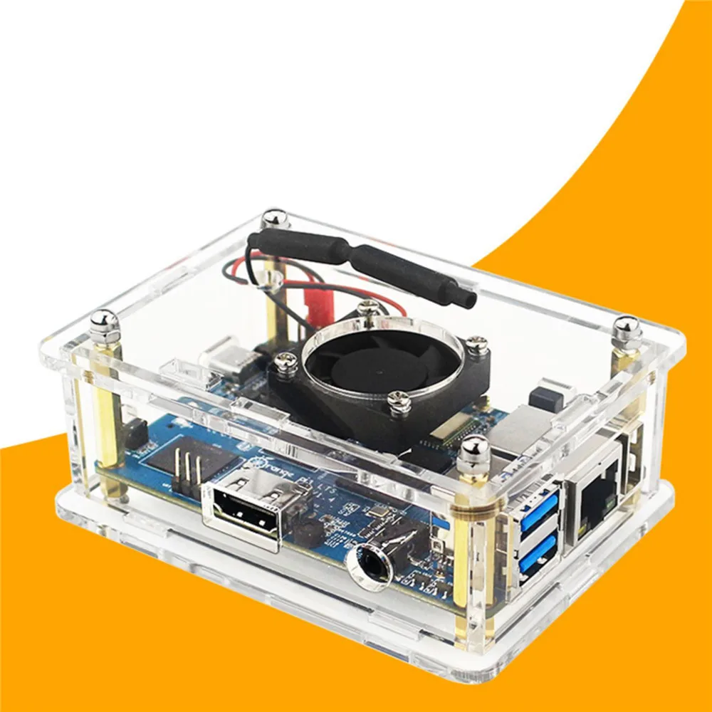 กล่องอะคริลิคใสแบบไม่มีพัดลมสำหรับ Orange Pi 3 LTS