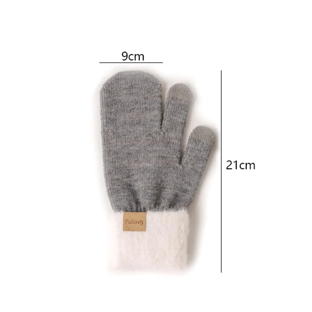 قفازات فروي سميكة لطيفة بلون سادة قفازات أصابع مقاومة للبرد قابلة للتنفس مقاومة للرياح قفازات شتوية للرجال والنساء #6