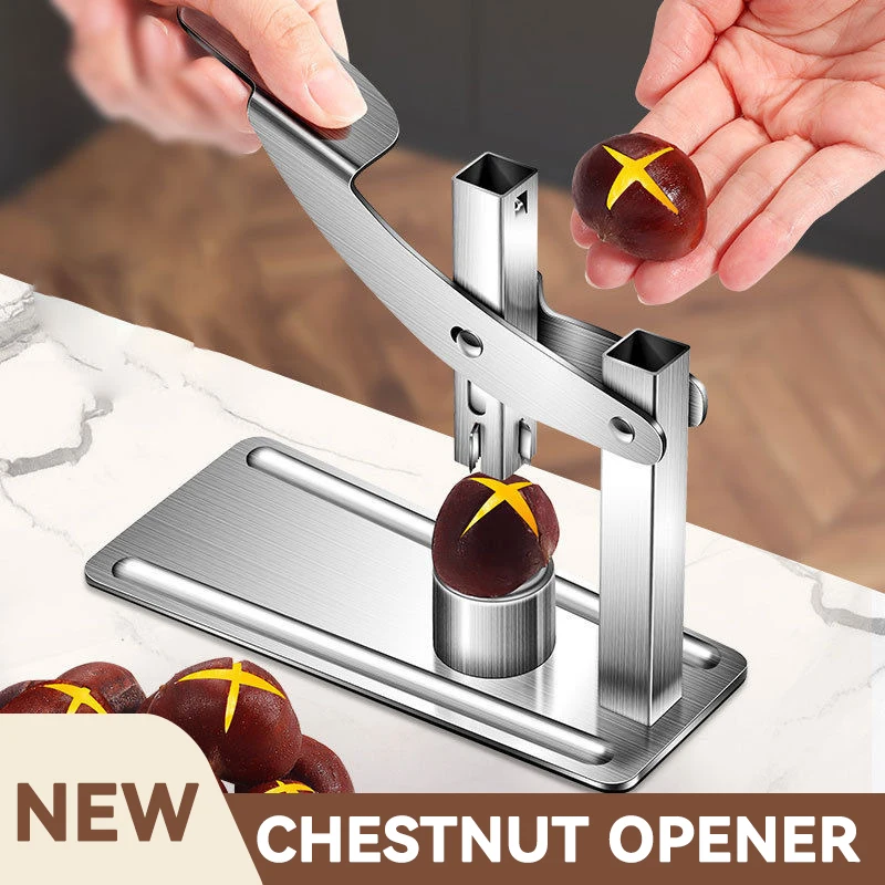 Chestnut Cracker Stainless Steel Press Nut Cracker Labor-Saving Chestnut Cutter Pecans Walnut Opener Chestnut Clip Kitchen Tools