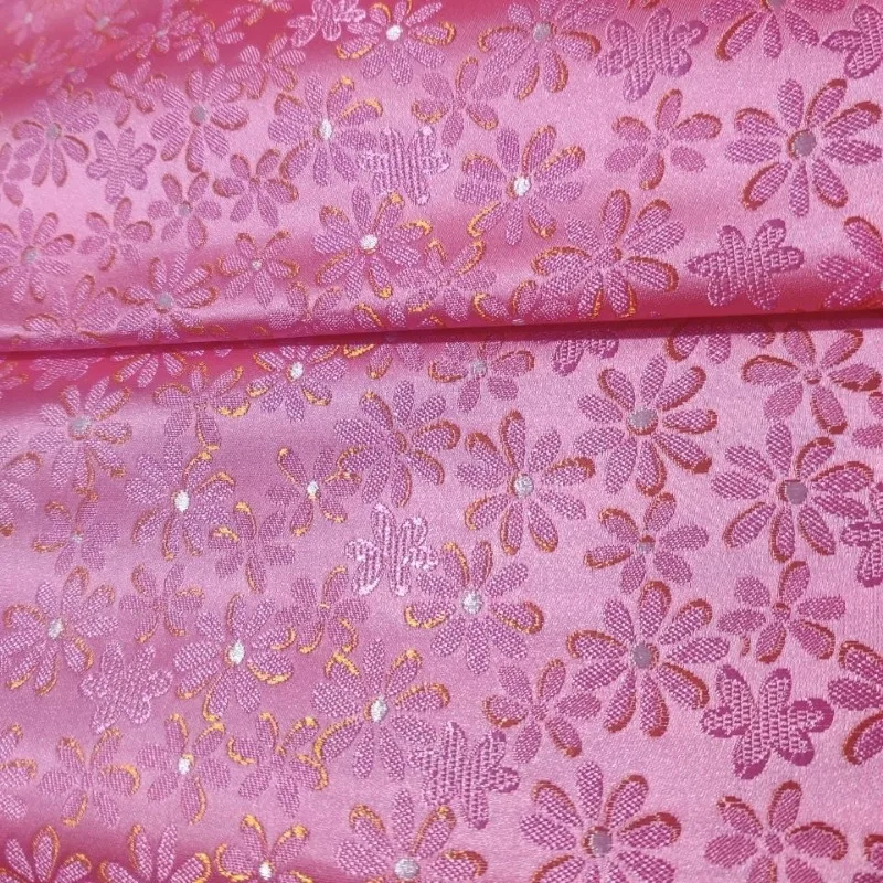 الجاكار الديباج النسيج زهر البرقوق بالمتر للملابس نمط العرقية Hanfu الخياطة القماش الزهور ثلاثي الأبعاد الأزرق