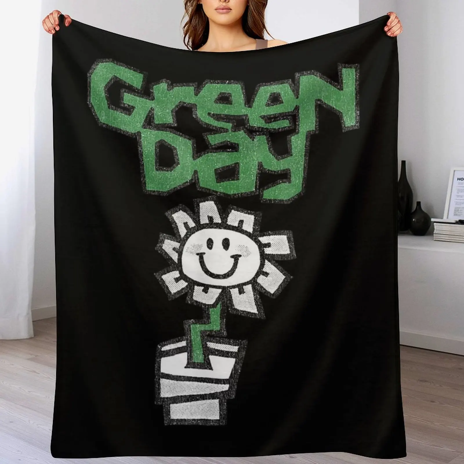 

Green Day Flower Pot T-Shirt Throw Blanket Decorative Beds Luxury Designer Giant Sofa blankets and throws Blankets
