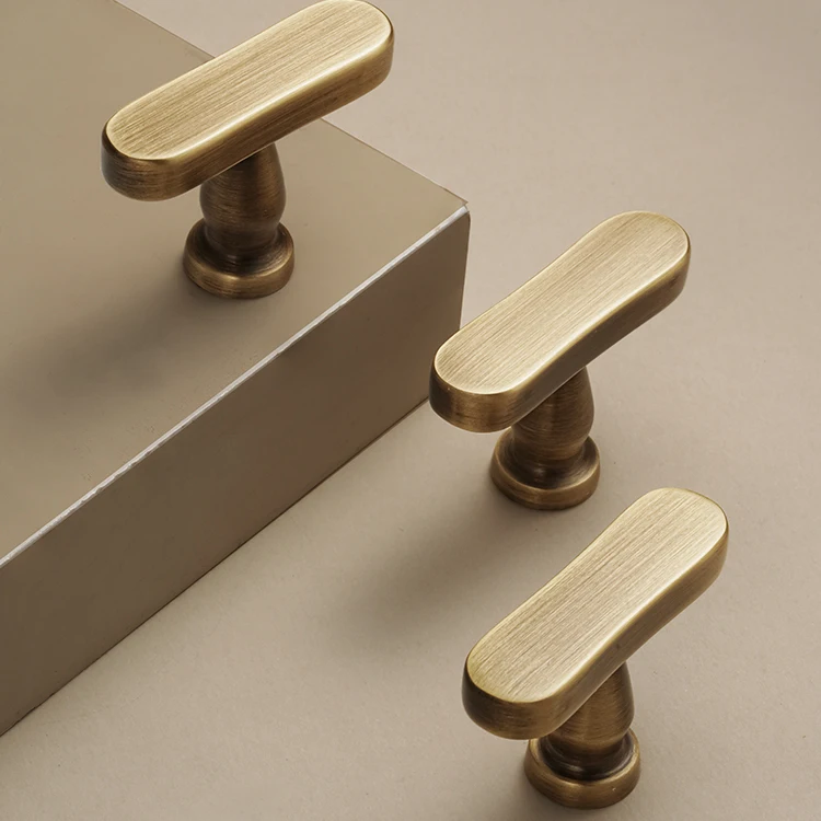 Dooroom Möbelgriff aus massivem Messing, T-förmig, Schrankknopf für Kleiderschrank, Schminktisch, Schublade, Schuhschrank, Großhandel verfügbar – Detail 7