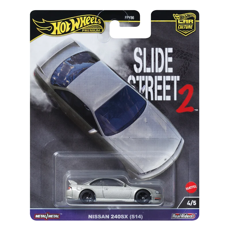 Official Hot Wheels Premium Car Culture Slide Street 2 Toys Boys 1/64 Diecast Nissan 240SX(S14) Vehicles Models Birthday Gift