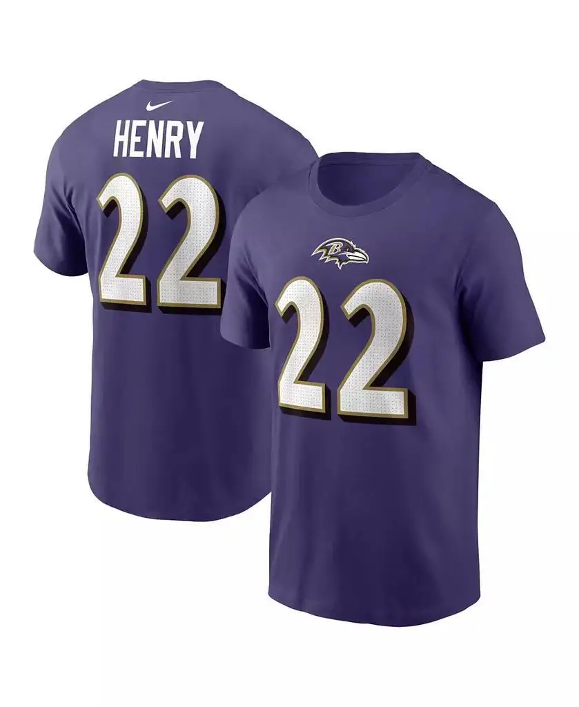 Nike | Men's Derrick Henry Purple Baltimore Ravens Player Name Number T-Shirt