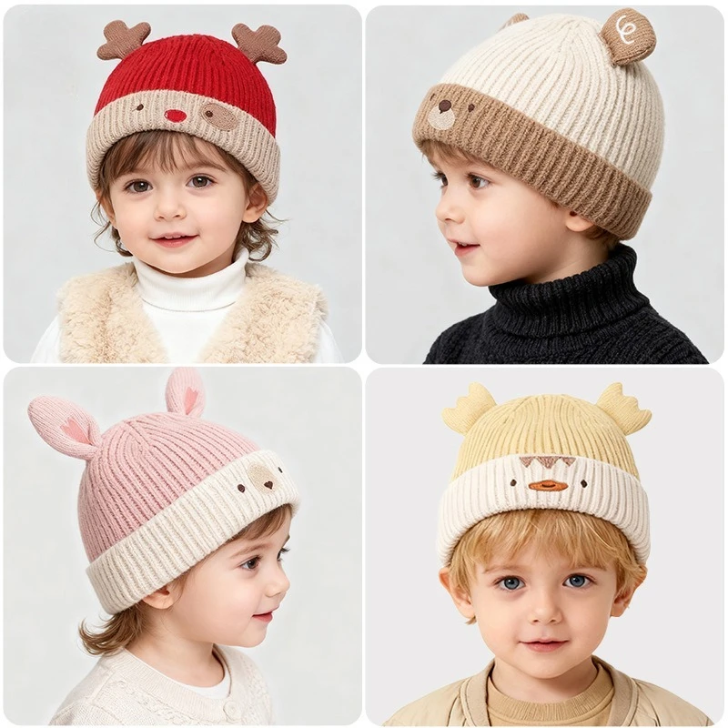 

Детская шапка, осенне-зимняя детская утепленная шапка, очень милая шапка с героями мультфильмов, очаровательная вязаная шапка для мальчиков и девочек, теплая вязаная шапка