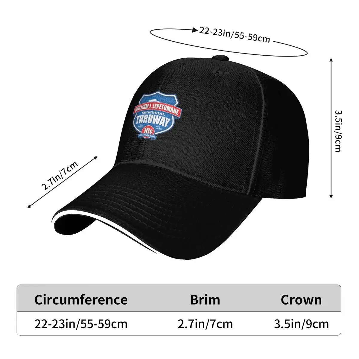 William J. Lepetomane Memorial Thruway Baseball Cap Military Cap Man Vintage Hood Cosplay Mens Women's