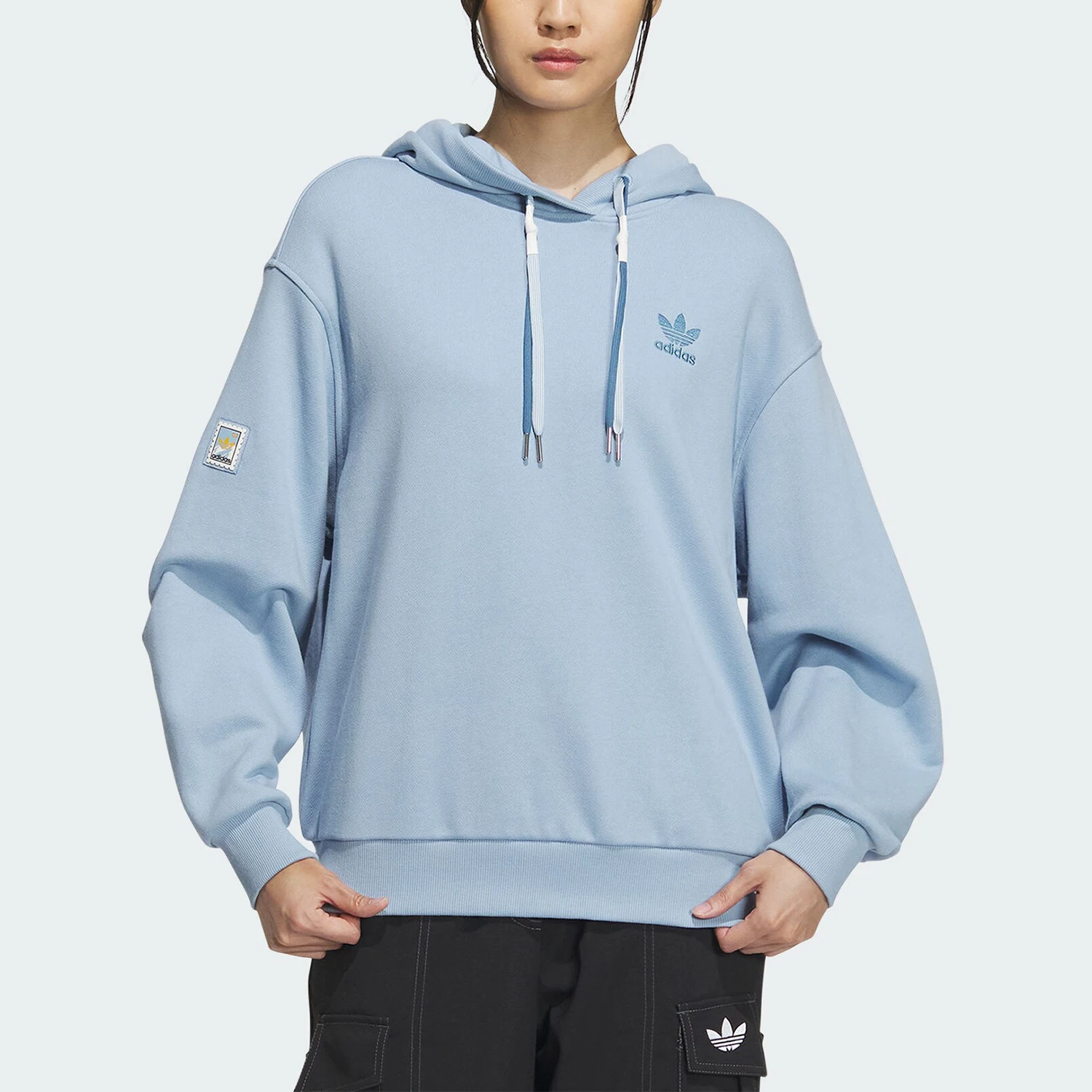 

Adidas Originals Trefoil Women's Loose Casual Knit Hooded Sweatshirt IW9415