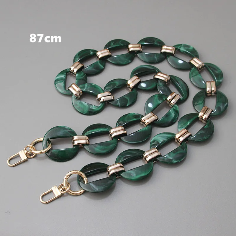 Woman Bag Accessory Detachable Replacement Chain New Fashion Green Beige Acrylic Metal Luxury Strap Women Shoulder Clutch Chain