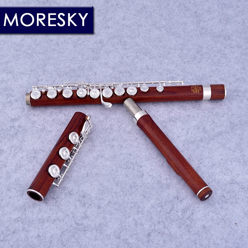 MORESKY Redwood Flute 17 Open Hole Silver Plated E Key Rosewood Mopane Professional MFL-202