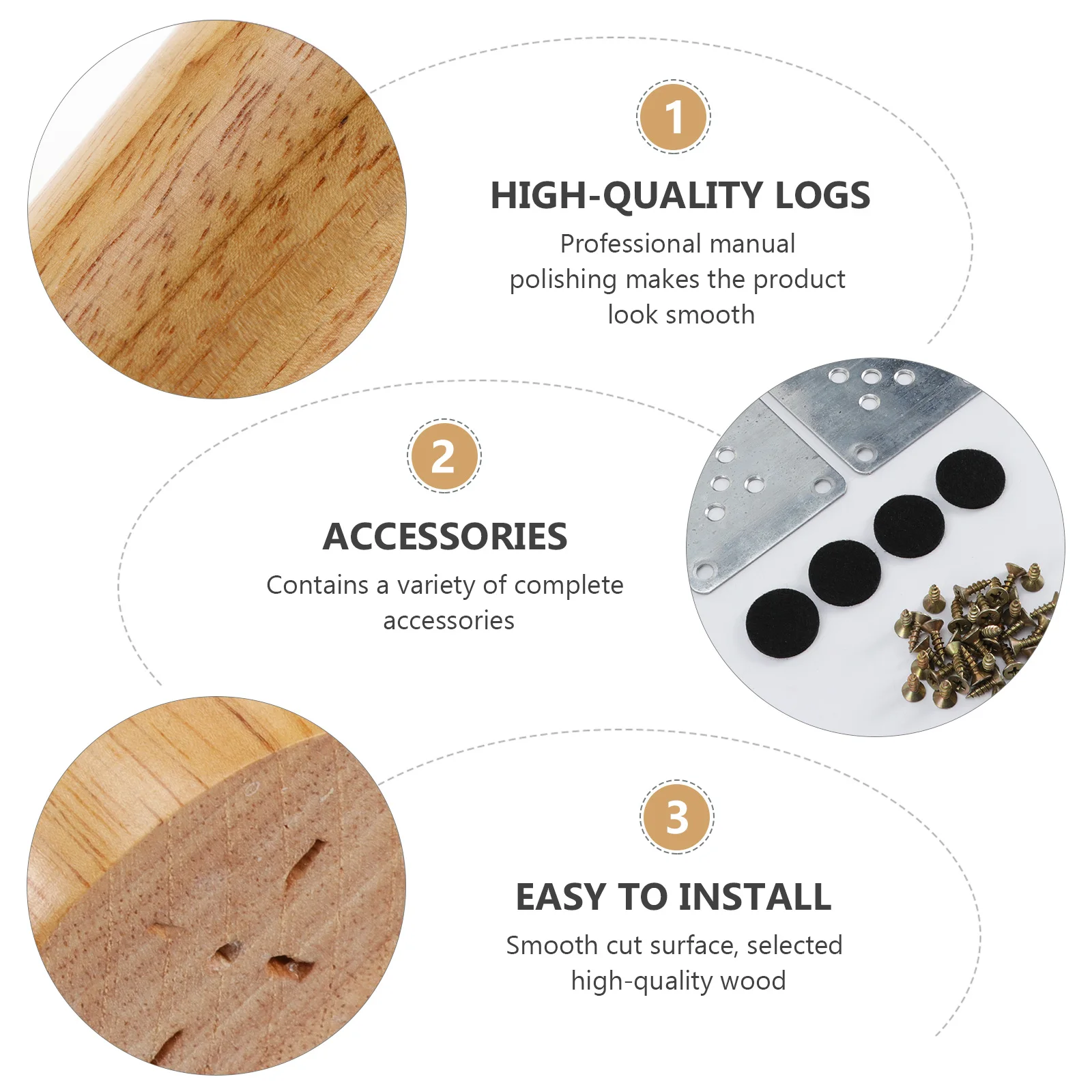 1 set gambe da tavolo in legno di gomma rovere naturale piedini per mobili fai da te 36 viti cuscinetti protettivi sostituzione del divano design moderno