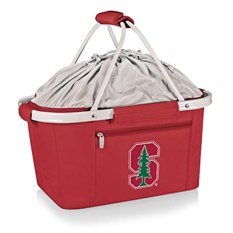 

NCAA Stanford Cardinal Metro Shopping Basket - Insulated Picnic Basket - Collapsible Market Basket - Utility Tote Cooler Bag