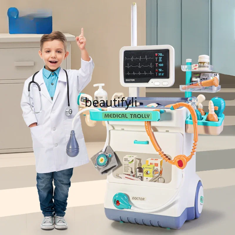 

Children's doctor playing toy set Girl boy playing house 3 to 6 years old doctor medical box