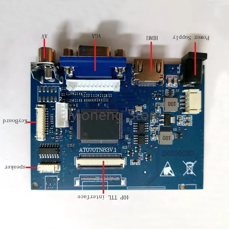 Imagem -06 - Lcd Display Screen para Hdmi e Vga Control Driver Board Monitor Panel 100 Testado Original At056tn53 v6 640x480