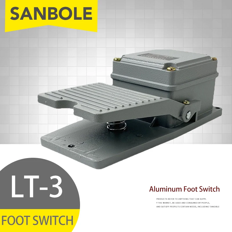 LT3 Foot Pedal Switch IP44 Machine Tool Accessories Push Button With Aluminum Alloy Shell 3A/AC380V DC220V