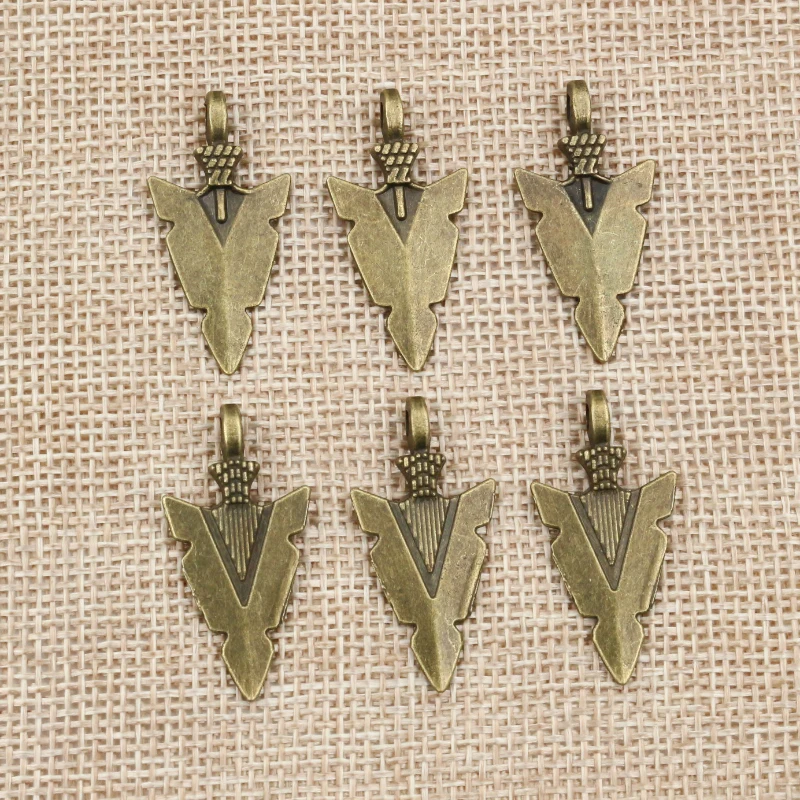 8 sztuk 28x15mm Charms indyjski grot sztylet Antique Making wisiorek fit,Vintage tybetański brąz, DIY bransoletka naszyjnik