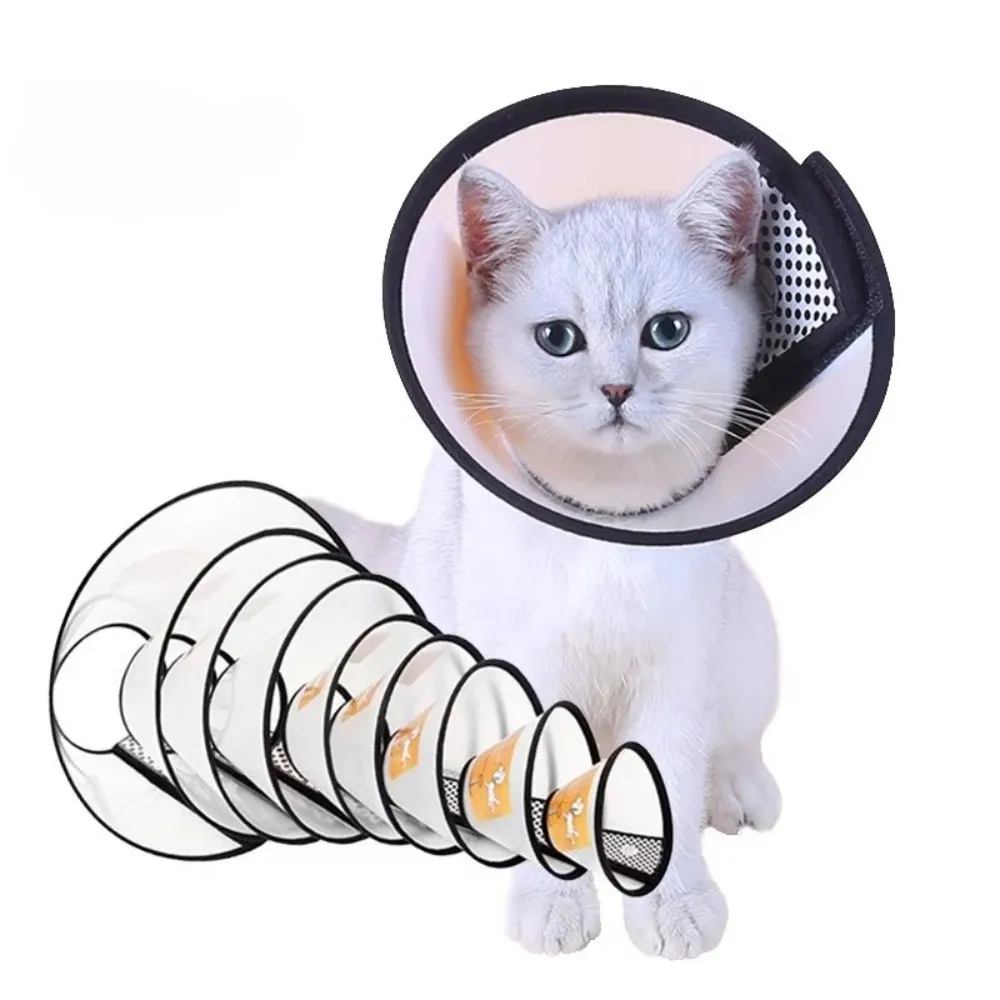 Soft Adjustable Pet Protective Cover Anti-Bite Anti-Scratch Recovery Cone Collar Anti-Lick Beauty Cover Pet Supplies