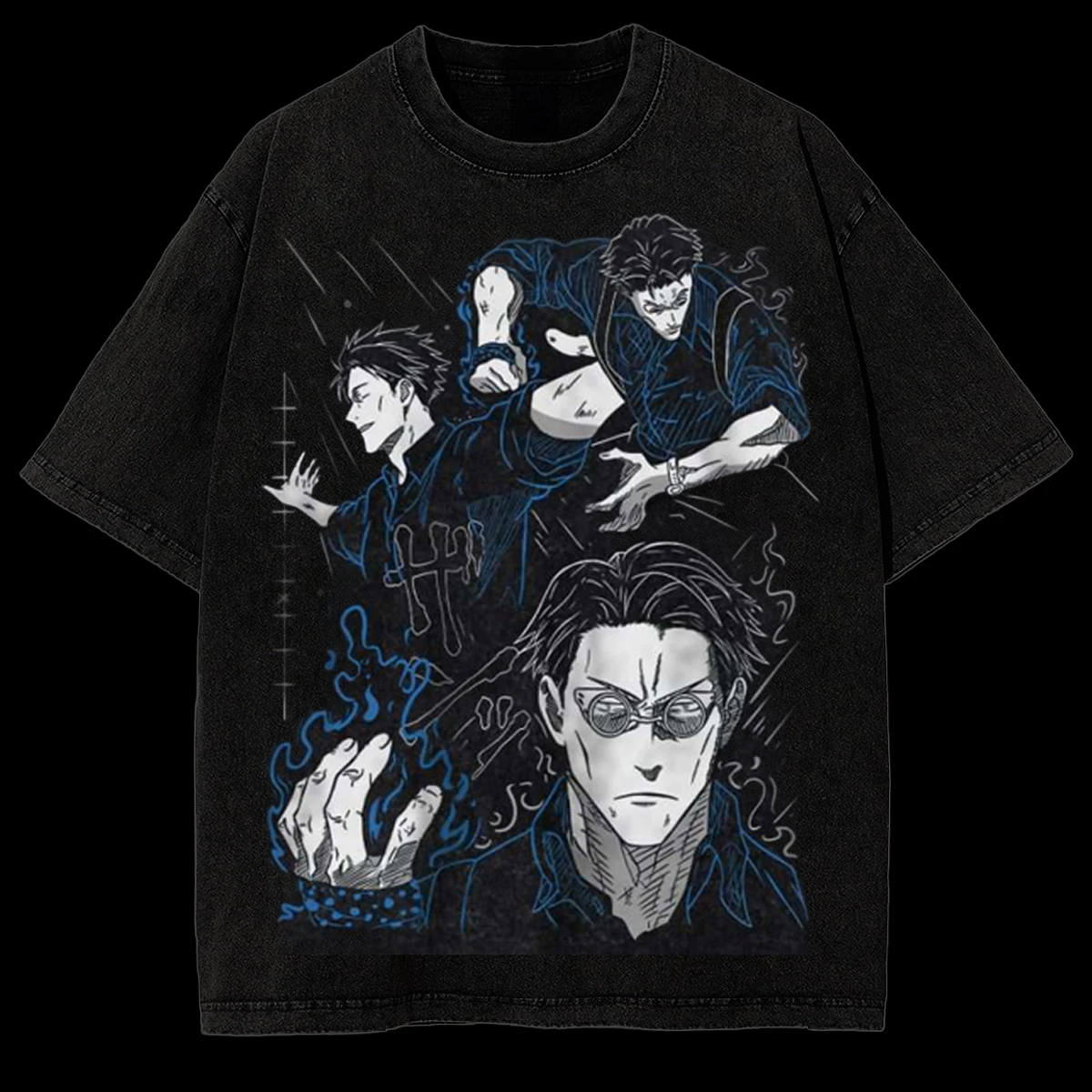 Vintage Washed Jujutsu Kaisen T Shirt Kento Nanami Manga Panel Graphic Oversized Loose Cotton Anime Streetwear Unisex Tees