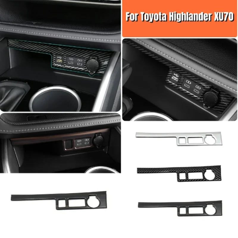 

Car Interior Cigarette Lighter Panel Central Control Power Socket Trim Accessories For Toyota Highlander Kluger 2021-2024