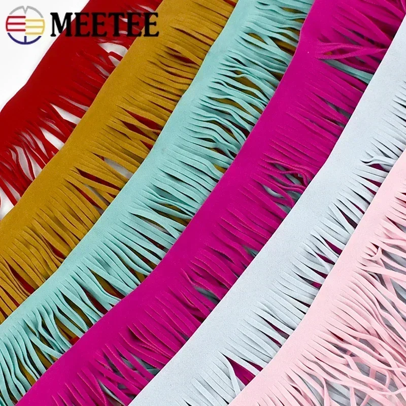 5M 10-15cm Length Leather Suede Tassel Lace Leathers Ribbon Fringe for Bag Clothing Sewing Accessories Manual Decoration Trim