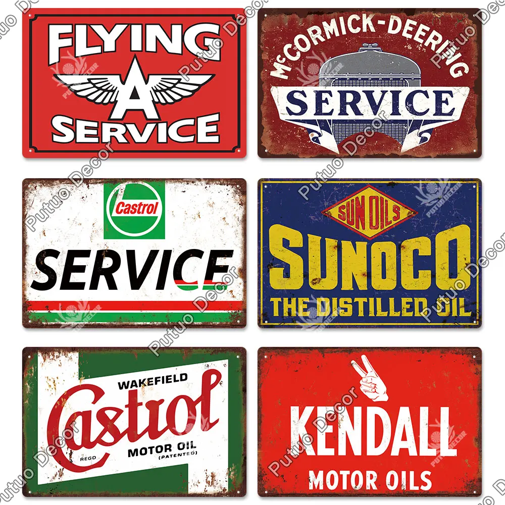 Putuo Decor Motor Car Sales Parts Service Tin Sign Plaque Metal Vintage Wall Decoration For Garage Club Man Cave Wall Decor